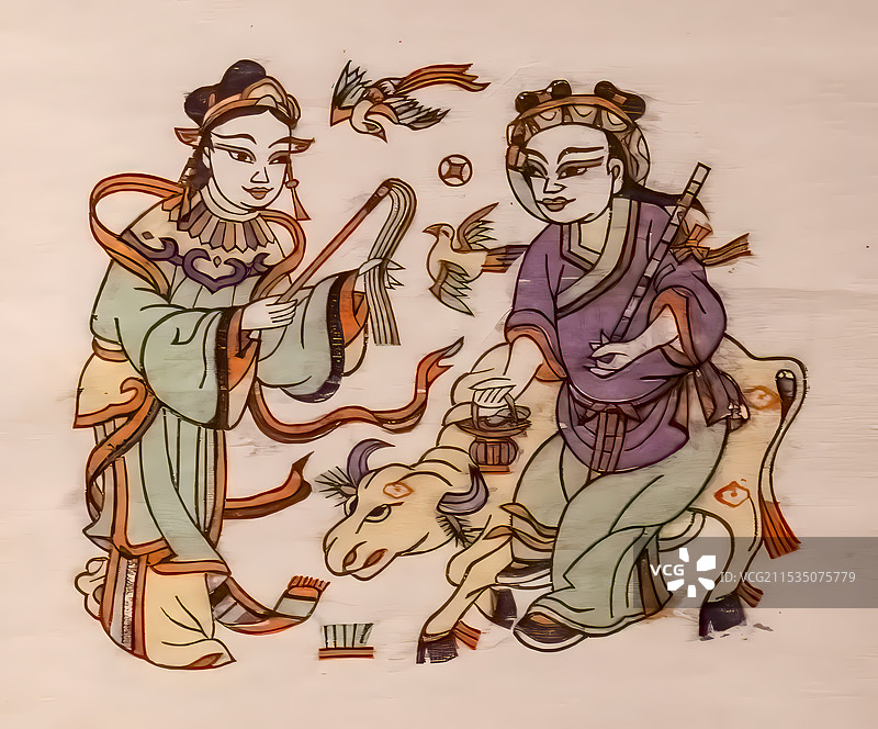 朱仙镇木版年画，非遗，民俗，鞭春牛图片素材