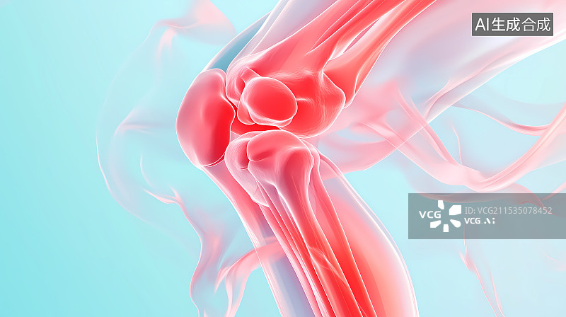【AI数字艺术】红色热气缠绕人类膝盖图片素材