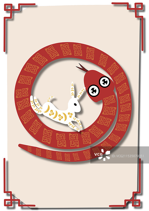 蛇缠兔图片素材