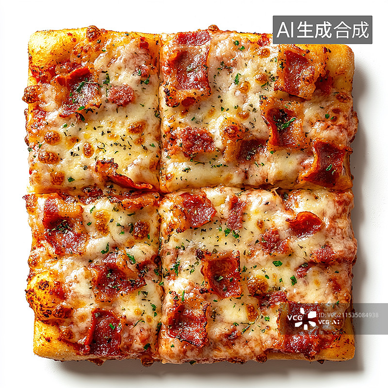 【AI数字艺术】香脆培根披萨图片素材