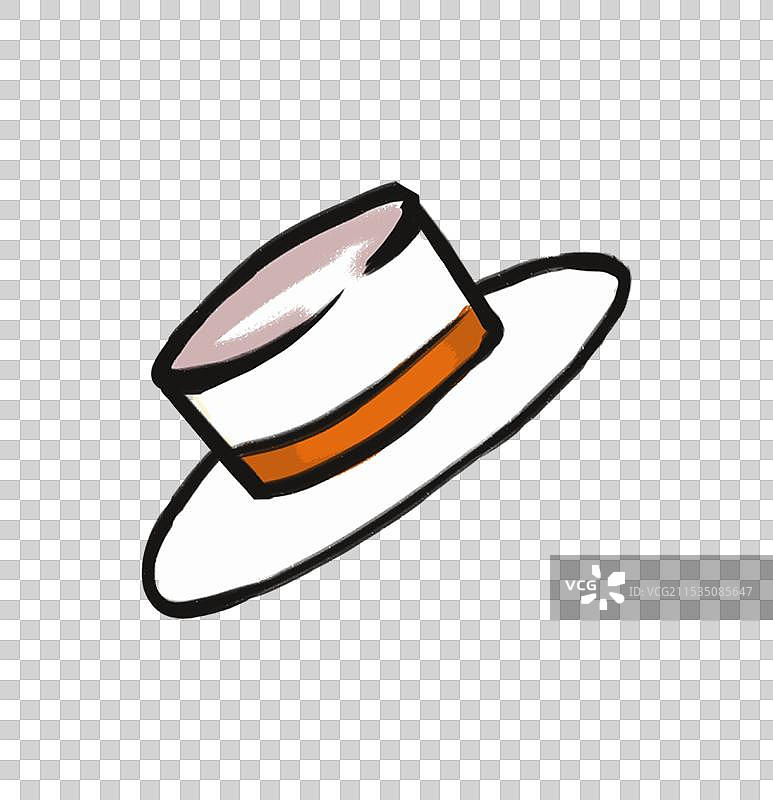 白色礼帽手绘元素图片素材