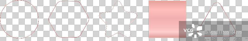 玫瑰金发光的不同几何形状框架图片素材