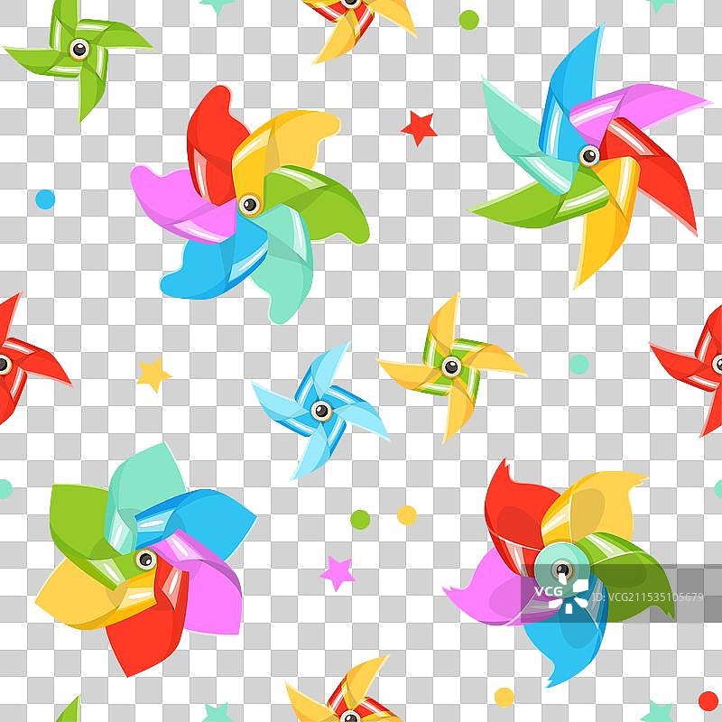 五彩纸风车无缝图案图片素材