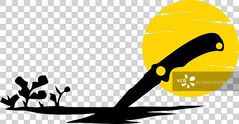 孤立的刀具与迷人的黄昏图片素材