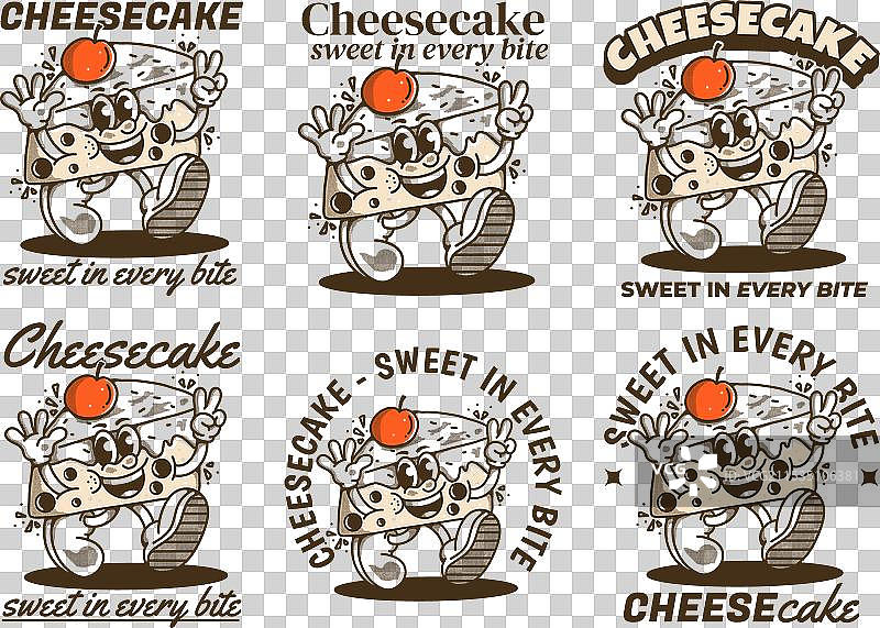每一口都甜蜜的芝士蛋糕吉祥物角色图片素材