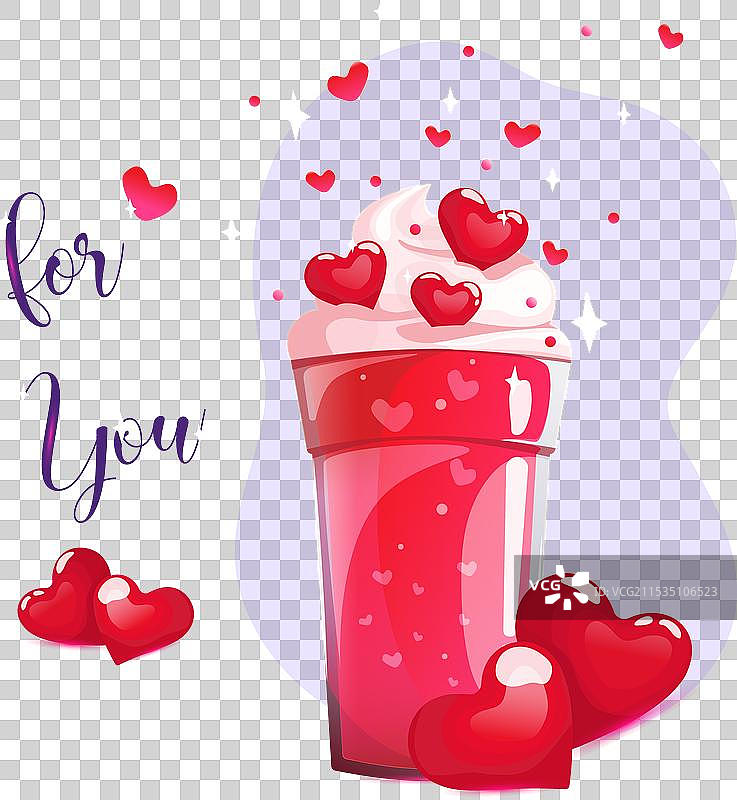 一杯甜美的魔法饮料在魔法杯中问候图片素材