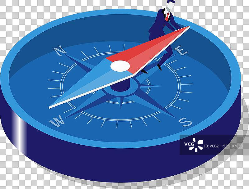 商人使用指南针图标在白色背景上图片素材