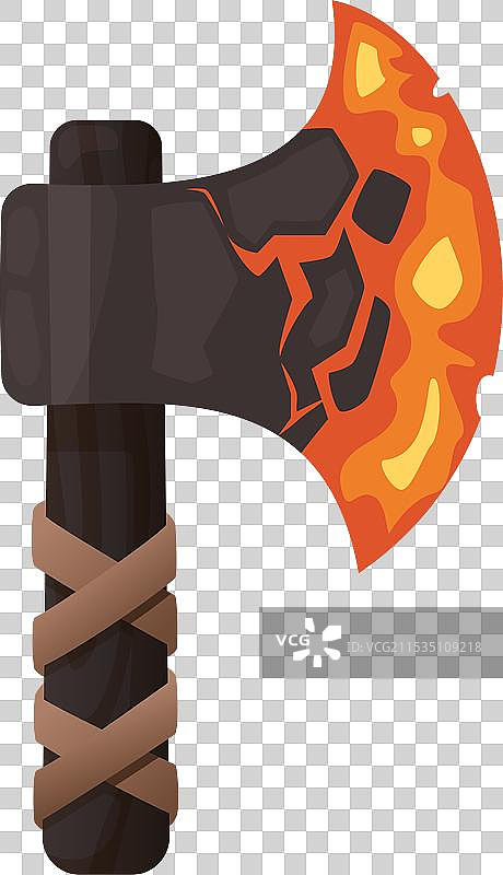 熔岩刀锋斧武器平面风格图片素材