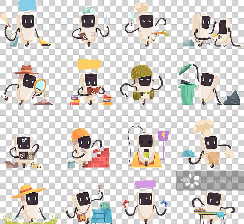 人工智能机器人图标集图片素材