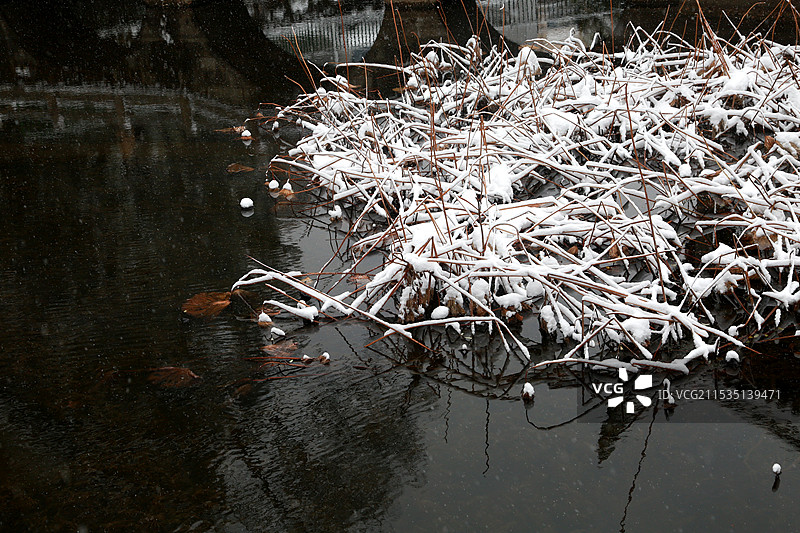 中式雪景图片素材