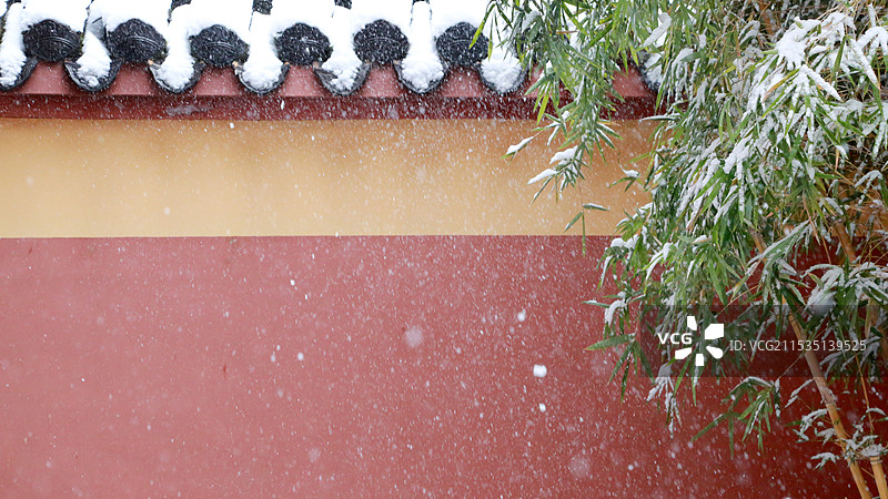 中式雪景图片素材
