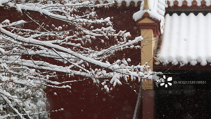 中式雪景图片素材