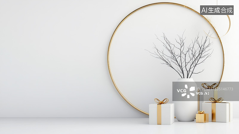【AI数字艺术】简约白色圣诞装饰图片素材