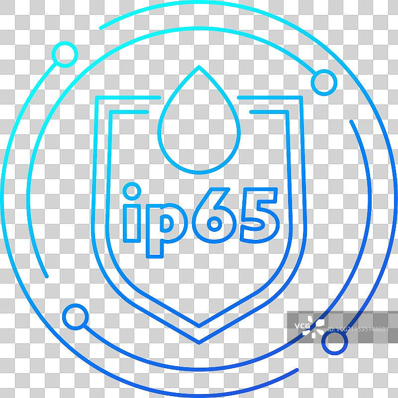 IP65标准防水图标与线性盾牌图片素材