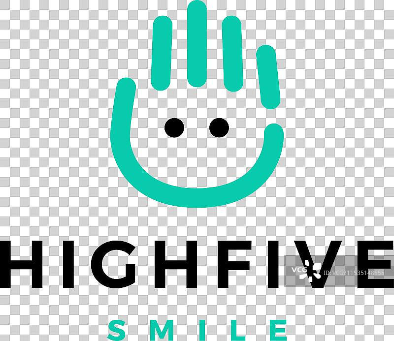 高五手笑脸标志图标图片素材