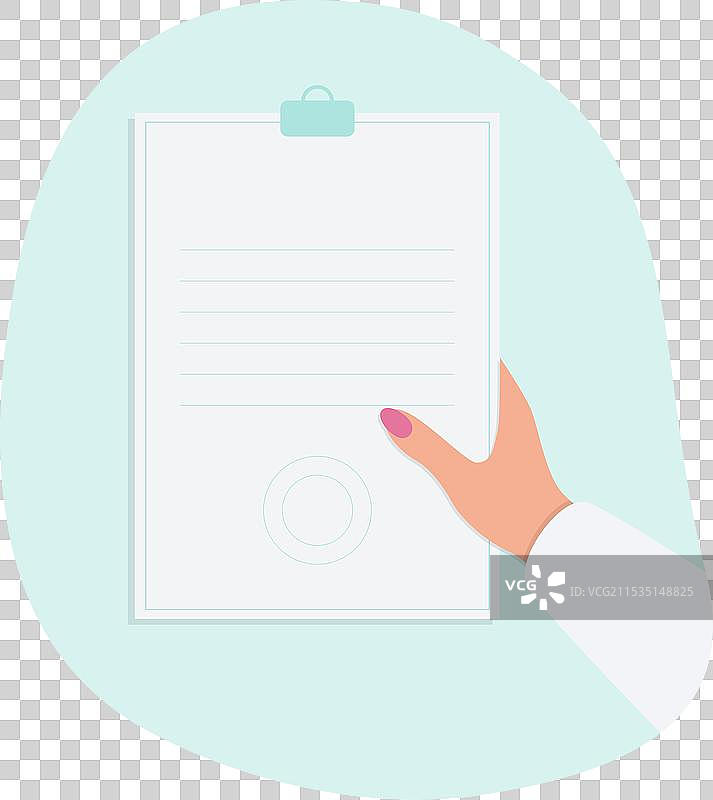 手握空白医疗夹板的特写镜头图片素材