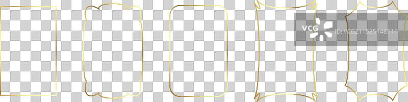 金色细框矩形奢华边框套装图片素材
