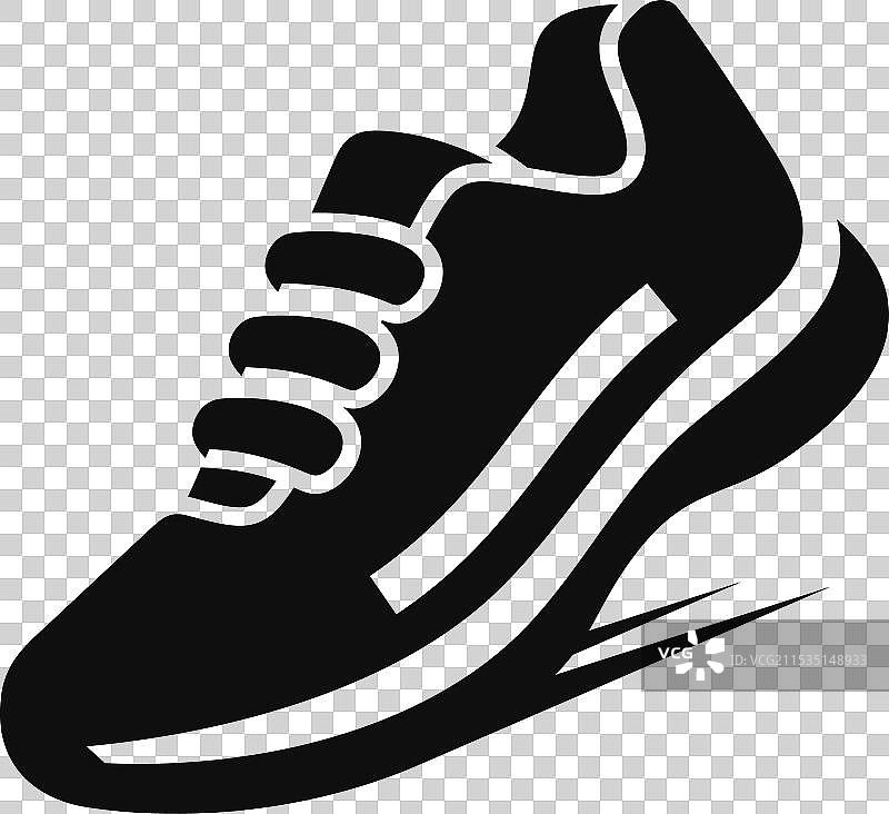 白色背景上的跑鞋图标图片素材