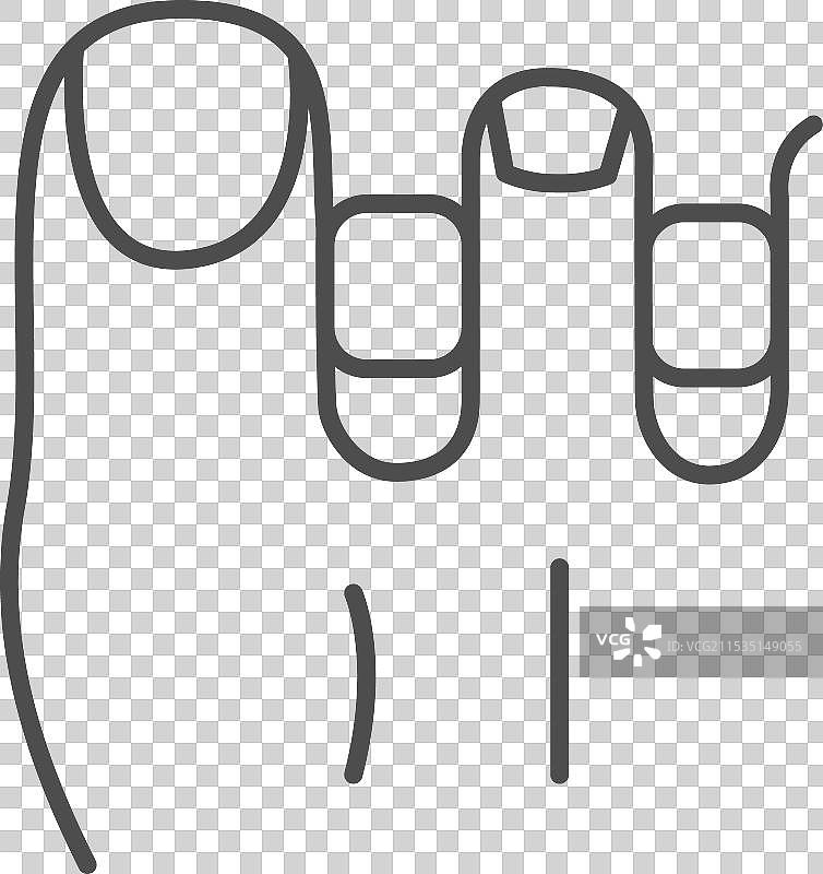 脚趾分隔器线条轮廓图标图片素材