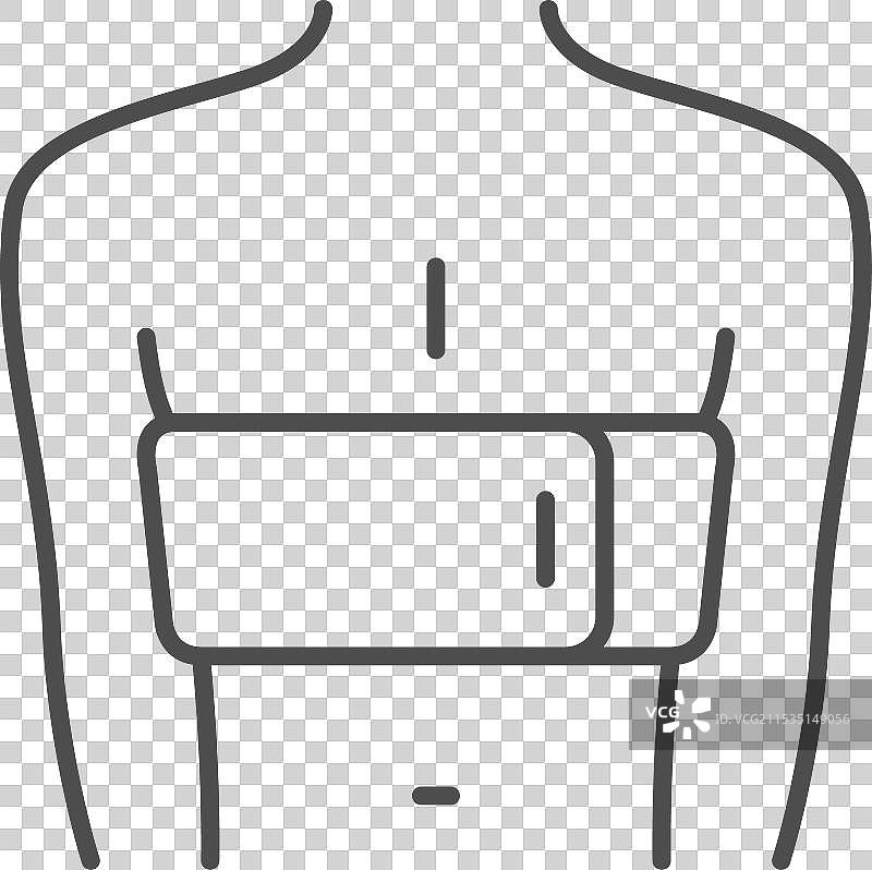 胸部支撑线轮廓图标图片素材