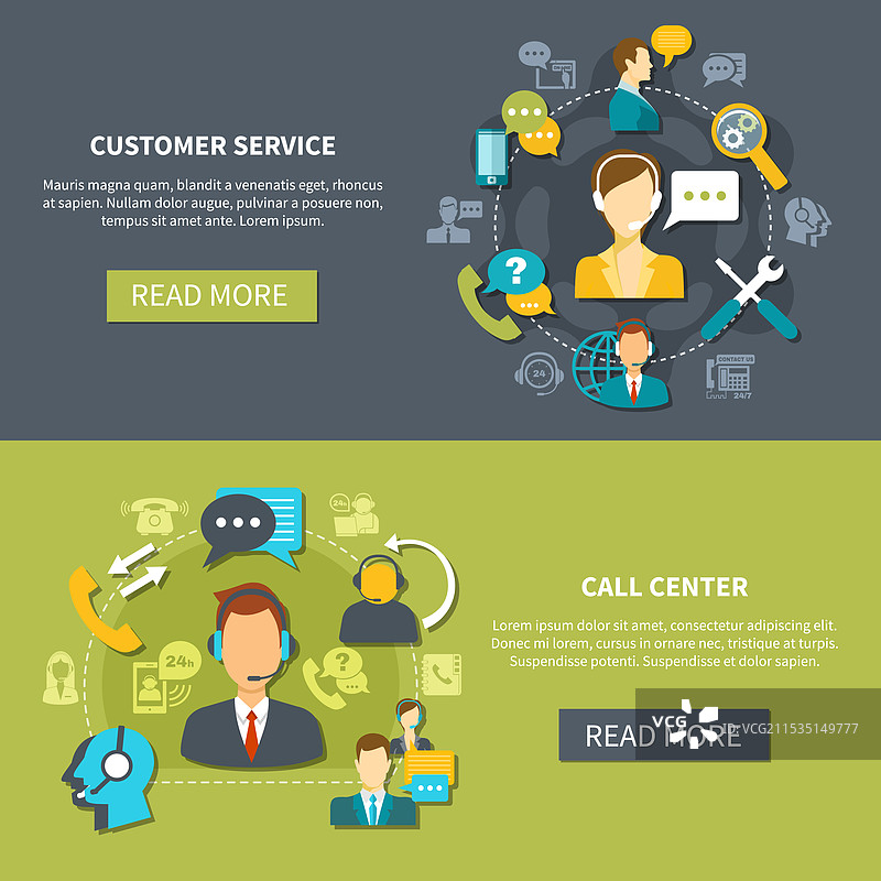客户支持服务横幅图片素材