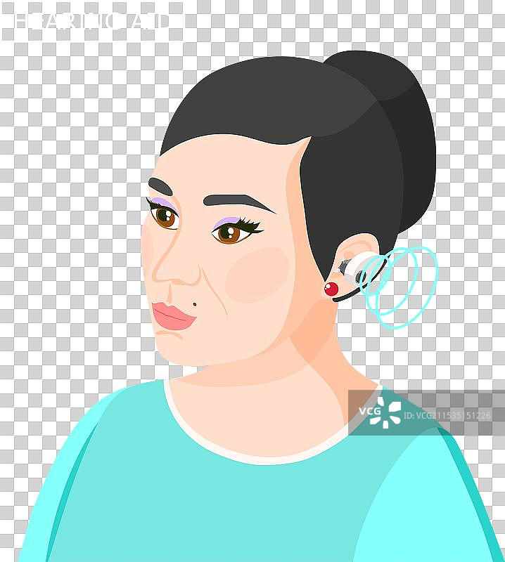 助听器的等距构图图片素材