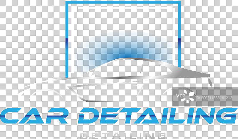 蓝色银色汽车美容标志设计模板图片素材