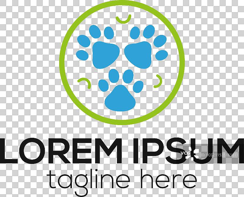 动物足迹标志，狗猫爪印标志设计图片素材