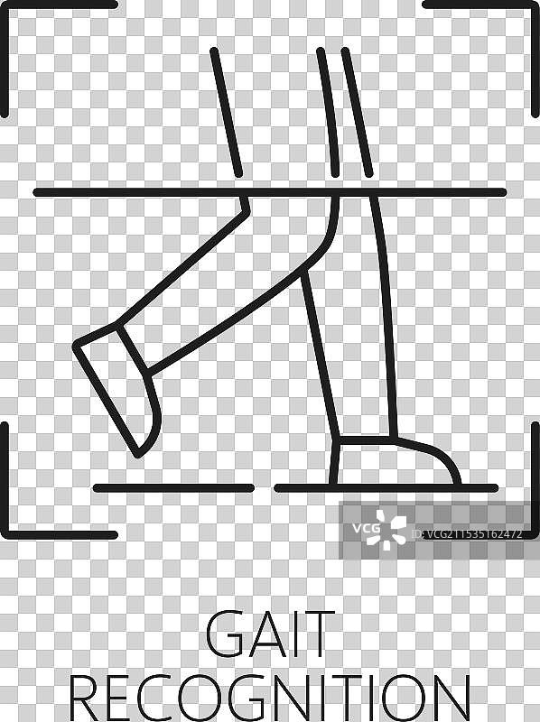 步态识别轮廓图标线性标志图片素材