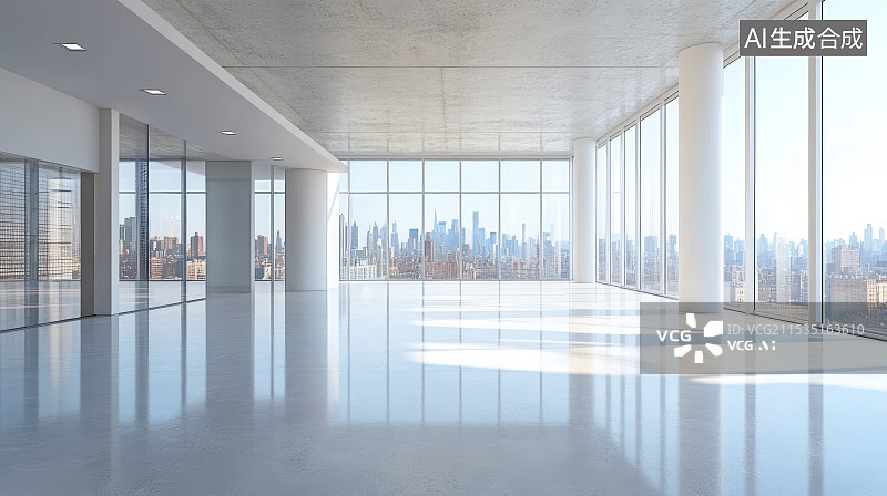 【AI数字艺术】现代城市建筑室内空间图片素材
