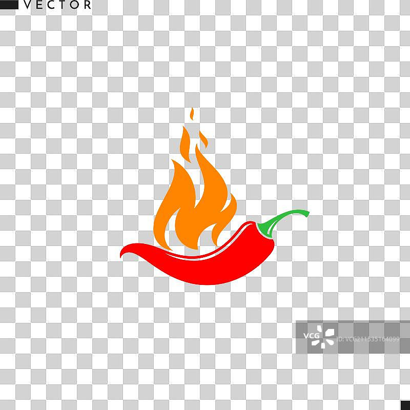 火辣辣的辣椒与火焰图片素材