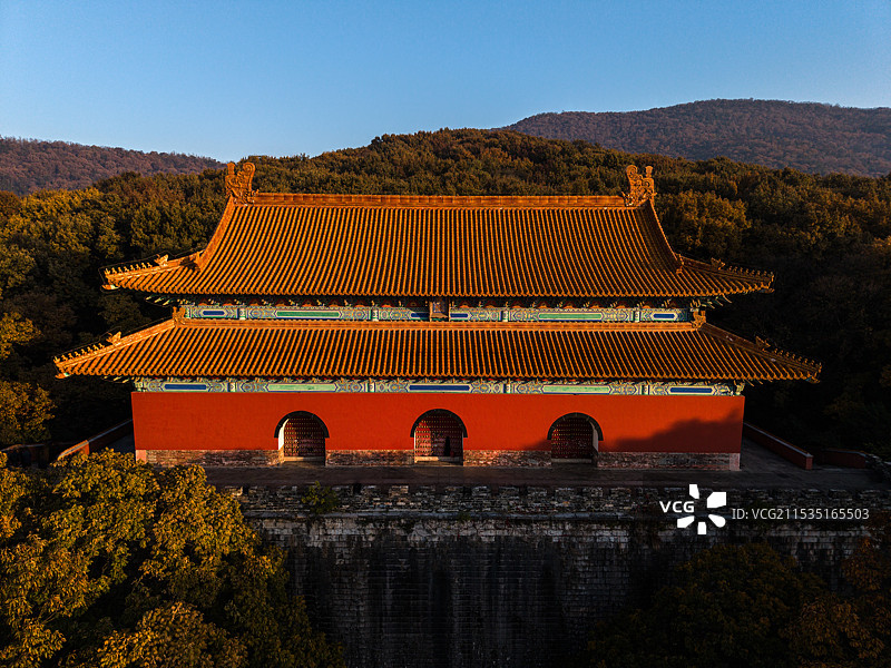 南京明孝陵航拍图片素材