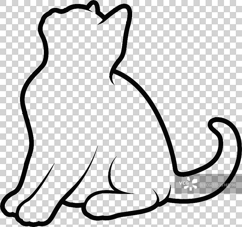 可爱的猫咪宠物线条图标图片素材