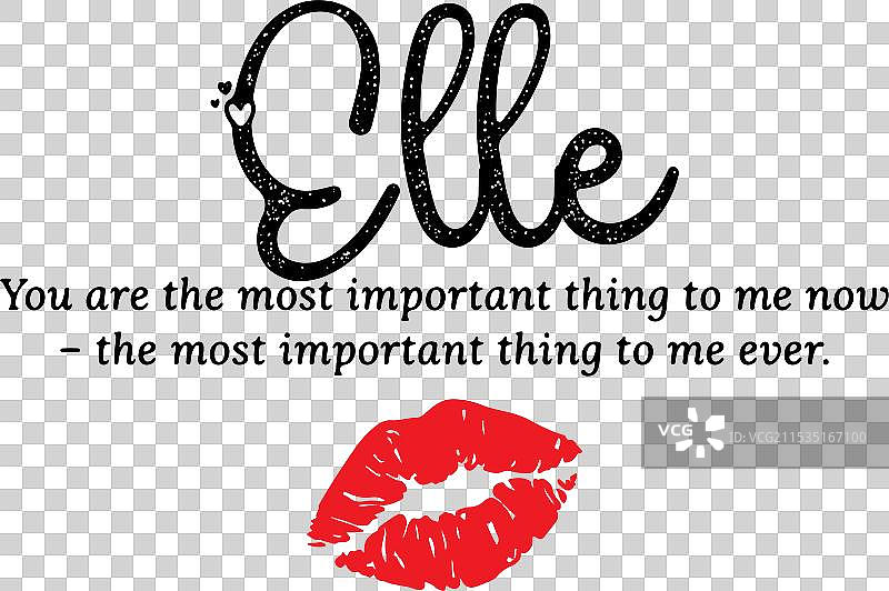 嘴唇上的艾尔名字图片素材