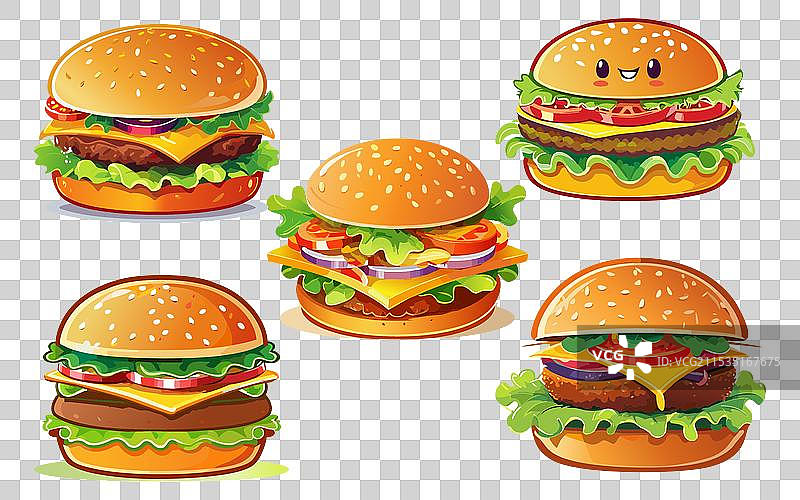 白色背景上的汉堡或吉祥物标志图片素材