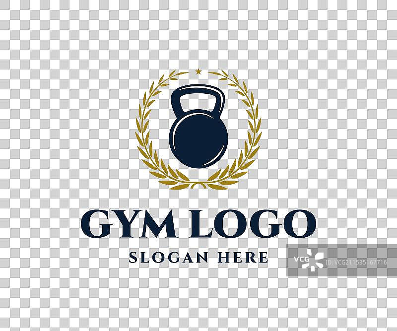 健身和健身房标志或健身房标志模板图片素材