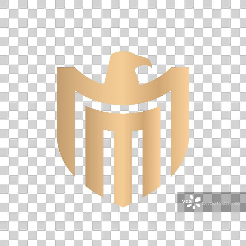 鹰盾金色线条logo图片素材