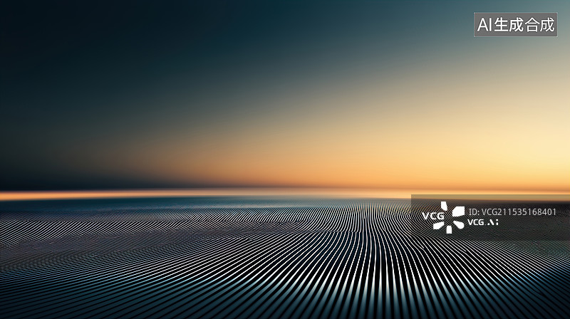 【AI数字艺术】抽象的波浪线景观图片素材