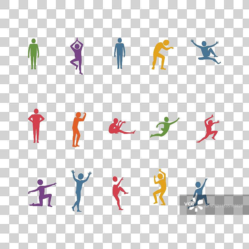 抽象人物标志集人形图标图片素材