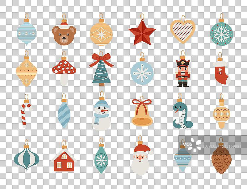 圣诞树装饰品套装图片素材