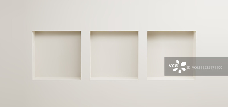 白墙上的空方形壁龛图片素材