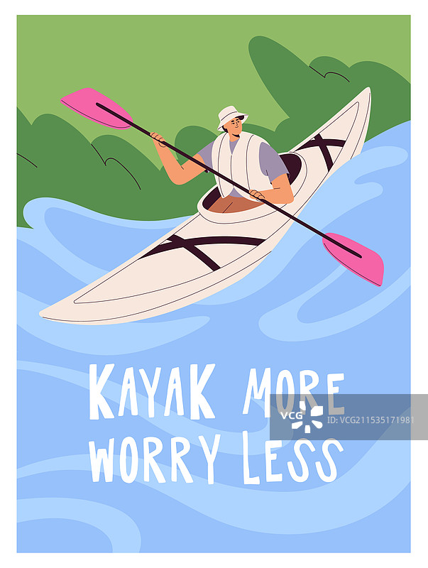 激励海报：在独木舟中漂流的河流图片素材