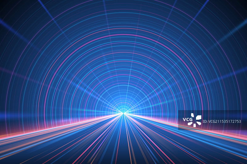 带有圆形线条背景的光亮道路图片素材