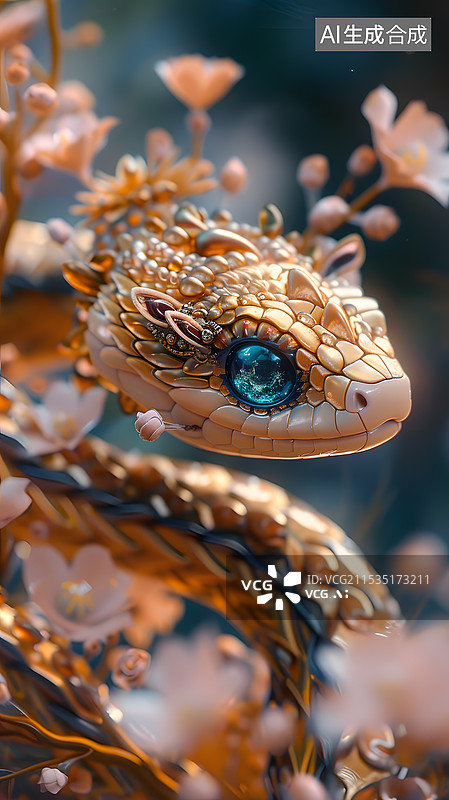 【AI数字艺术】蛇年春节图片，蛇图片素材