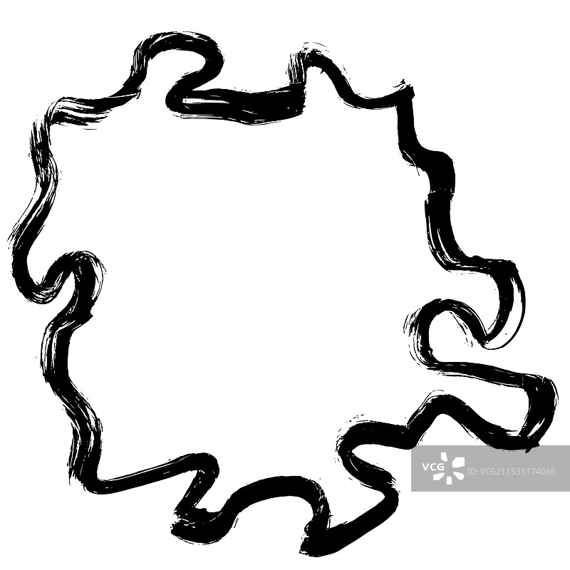 干刷墨水纹理自由手绘椭圆框架图片素材