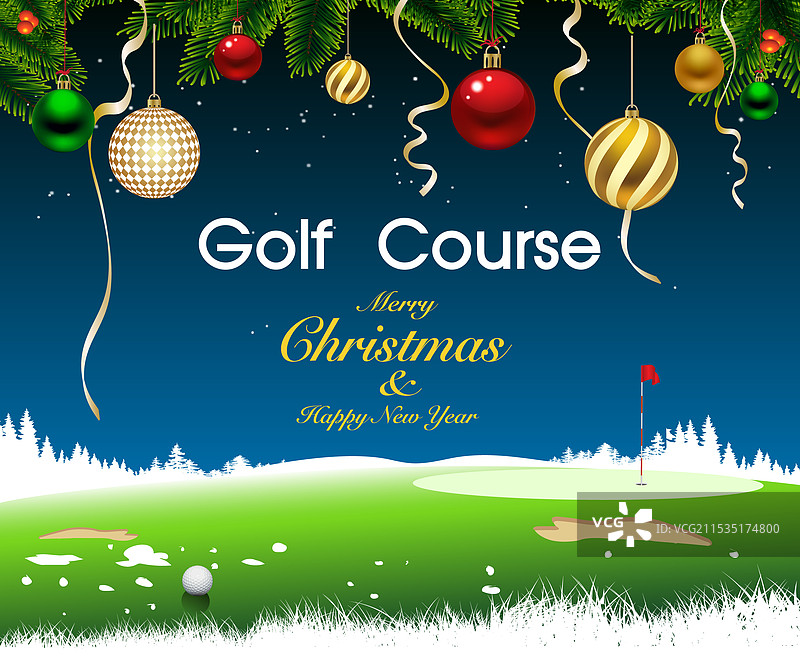 圣诞节的高尔夫球场图片素材