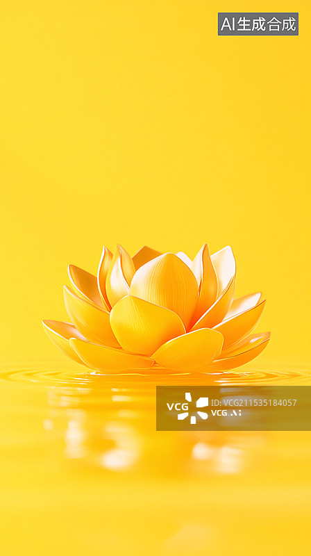 【AI数字艺术】金莲花闪闪发光的三维渲染场景图片素材