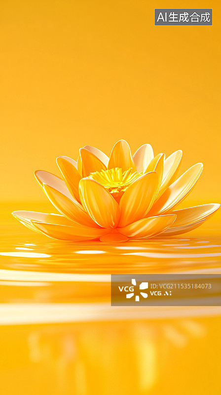 【AI数字艺术】金莲花闪闪发光的三维渲染场景图片素材