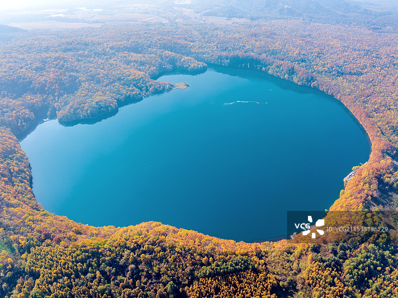 中国吉林通化辉南龙湾群大龙湾航拍风光图片素材