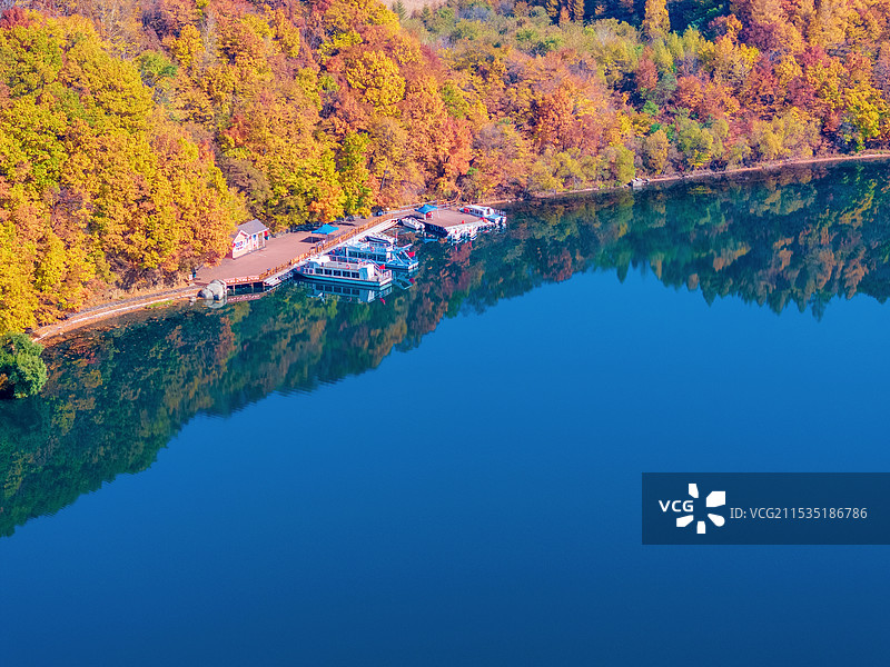 中国吉林通化辉南龙湾群大龙湾航拍风光图片素材